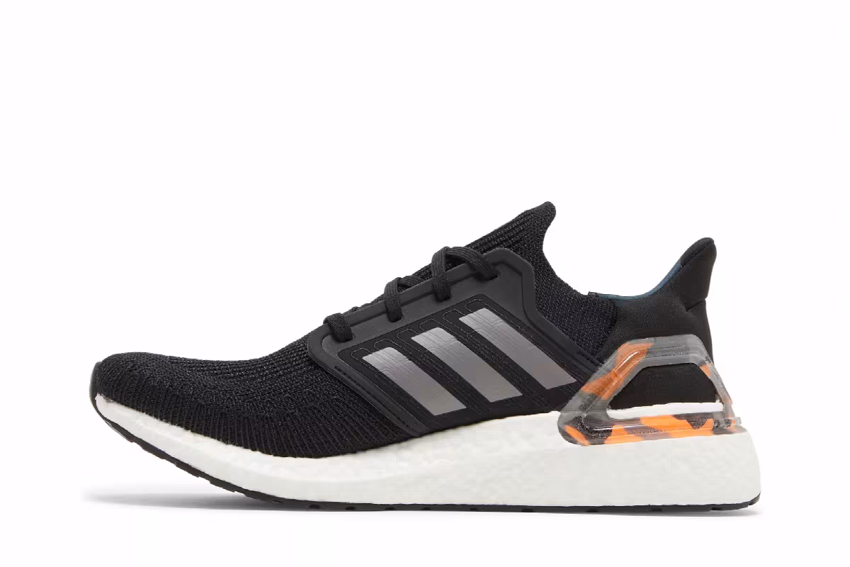 Adidas UltraBoost 20 Black Signal Orange Camo, view 4