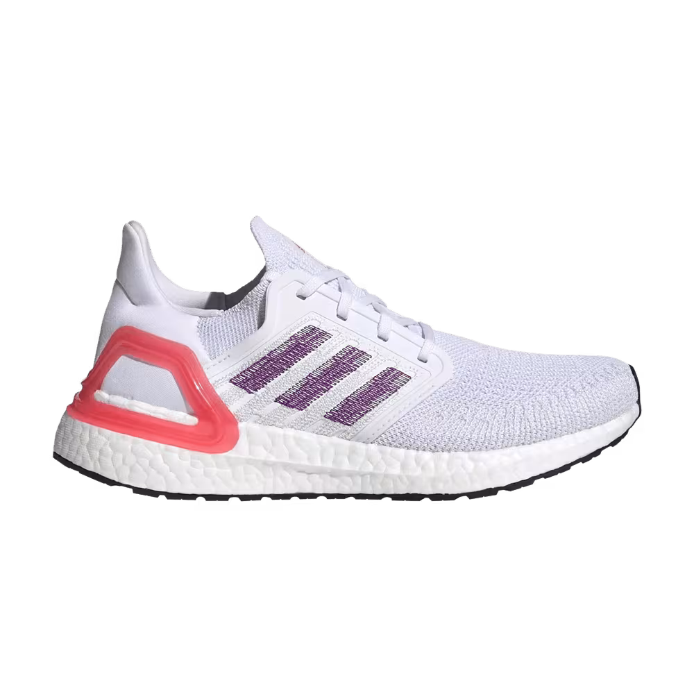 Adidas Women's UltraBoost 20 White Purple Crimson