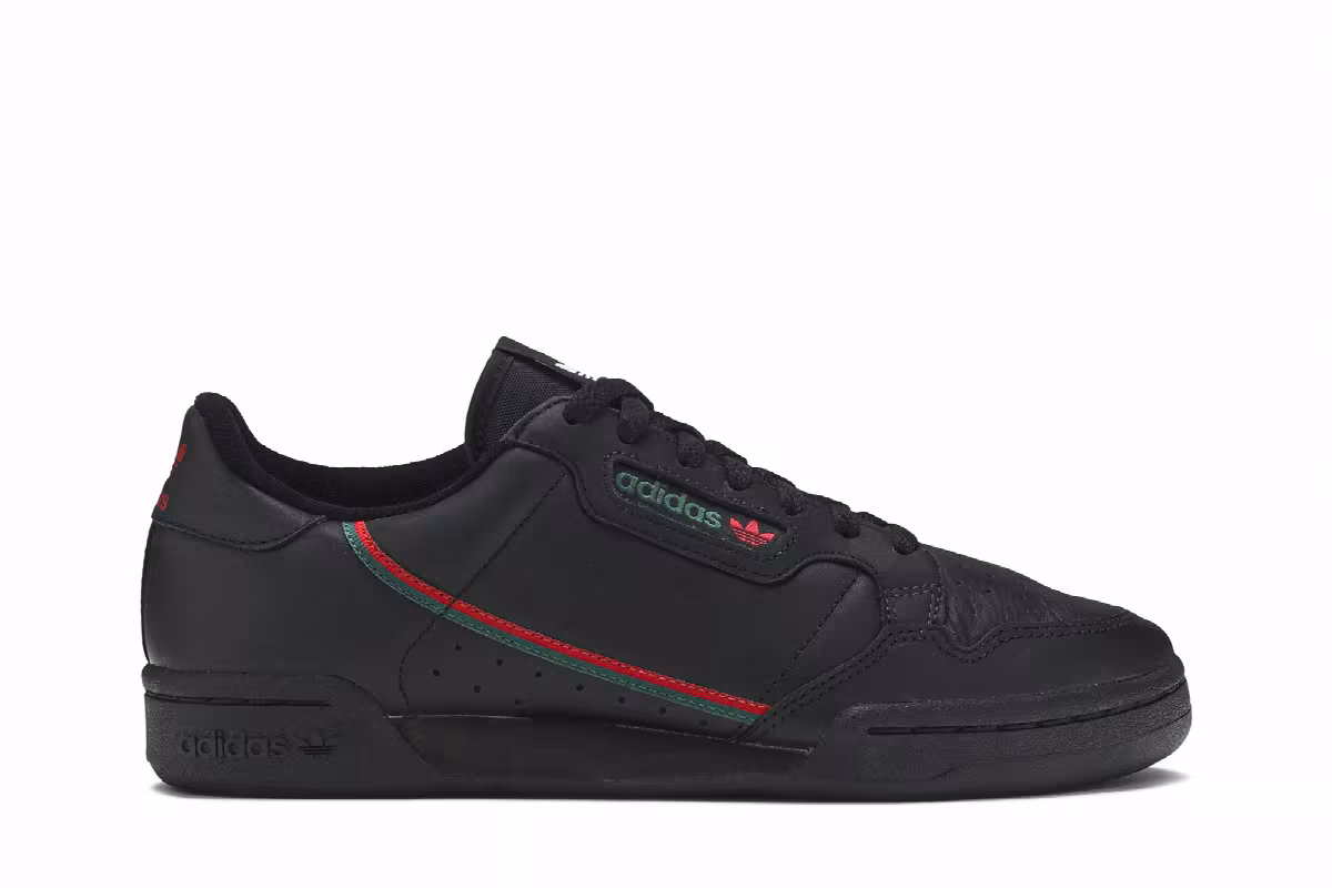 adidas Continental 80 Black Scarlet Green, view 2