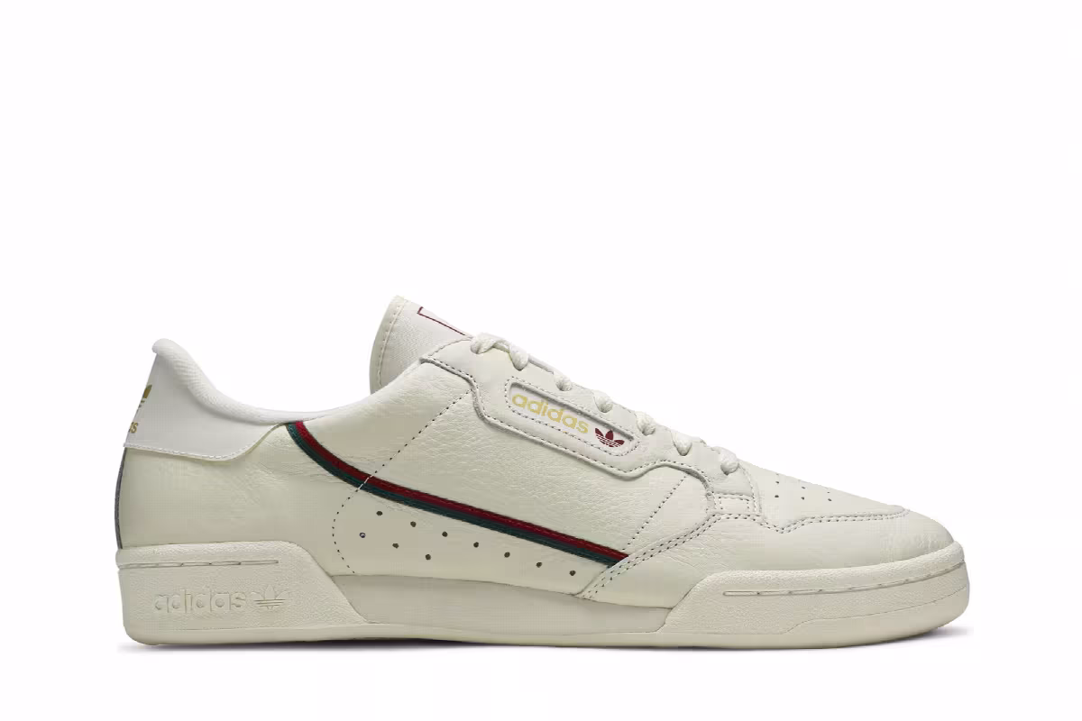 Adidas Continental 80 White Maroon Green, view 2