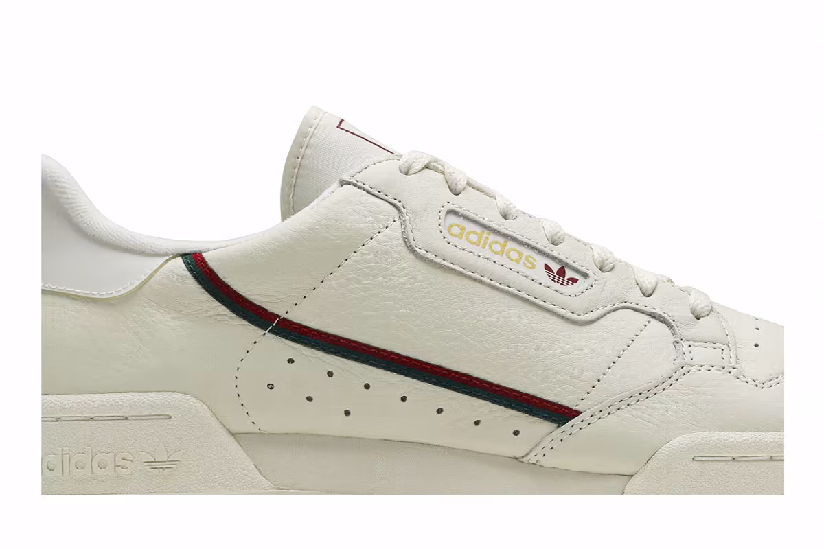 Adidas Continental 80 White Maroon Green, view 3