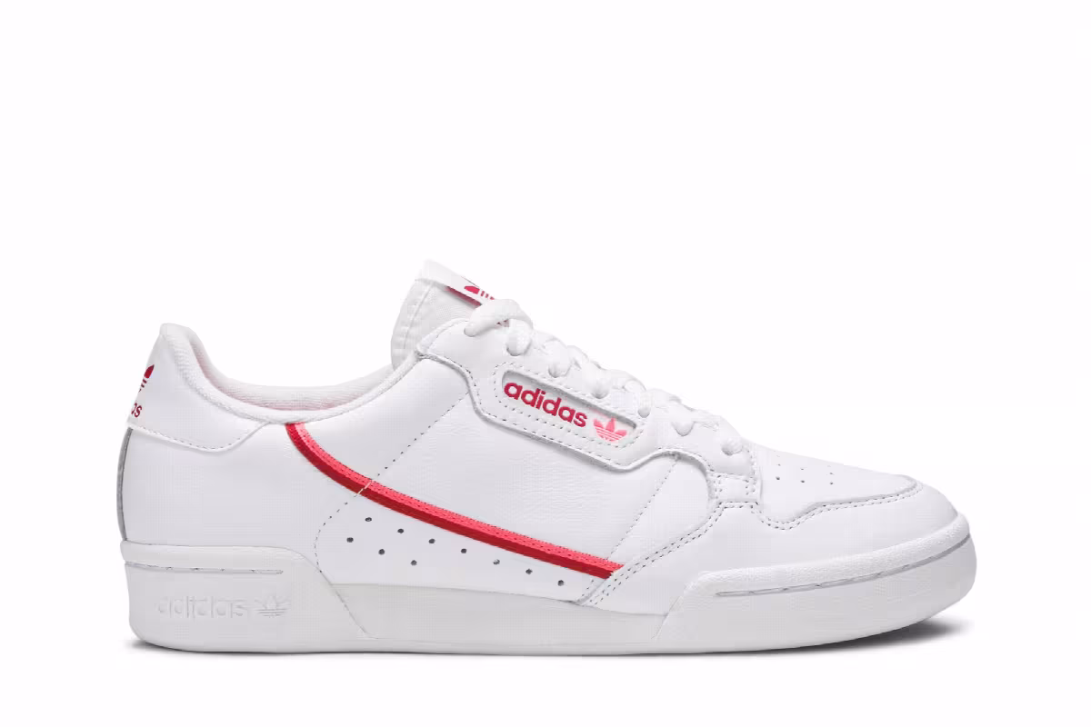 Adidas Women's Continental 80 White Scarlet Flash Red, view 2