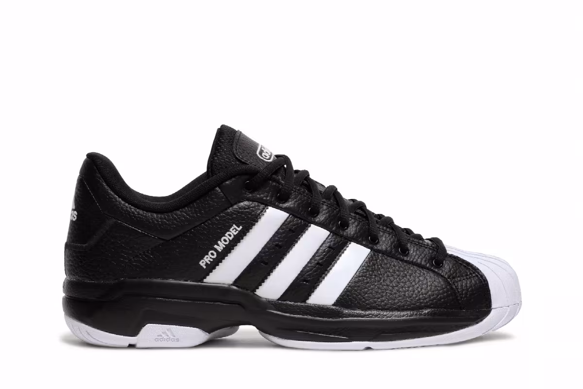 adidas Pro Model 2G Low Black White, view 2