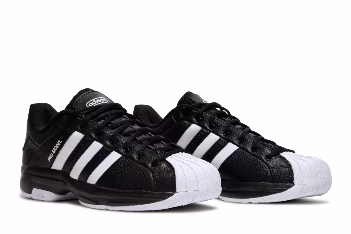 adidas Pro Model 2G Low Black White, view 9
