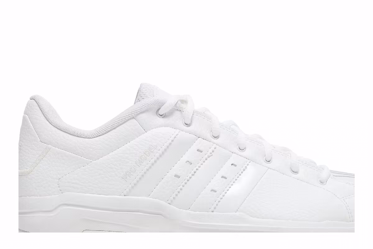 Adidas Pro Model 2G Low Triple White, view 3