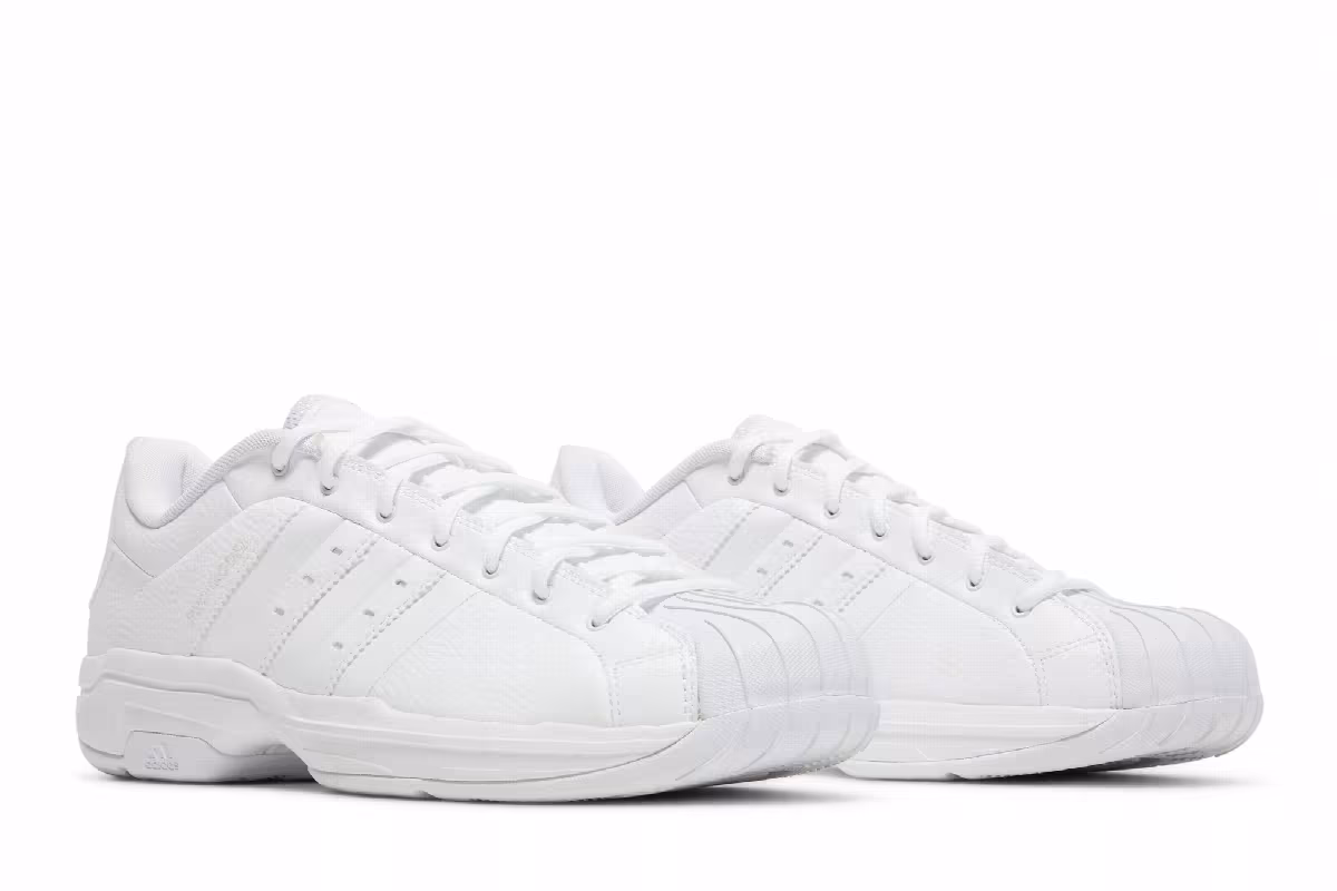 Adidas Pro Model 2G Low Triple White, view 9