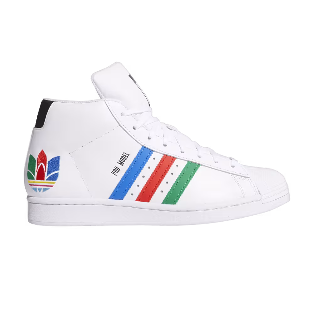 Adidas Pro Model Colorful Trefoil - Cloud White