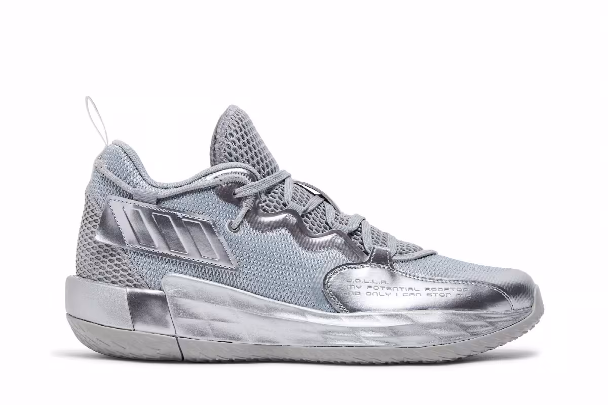 adidas Dame 7 EXTPLY Silver Metallic, view 2