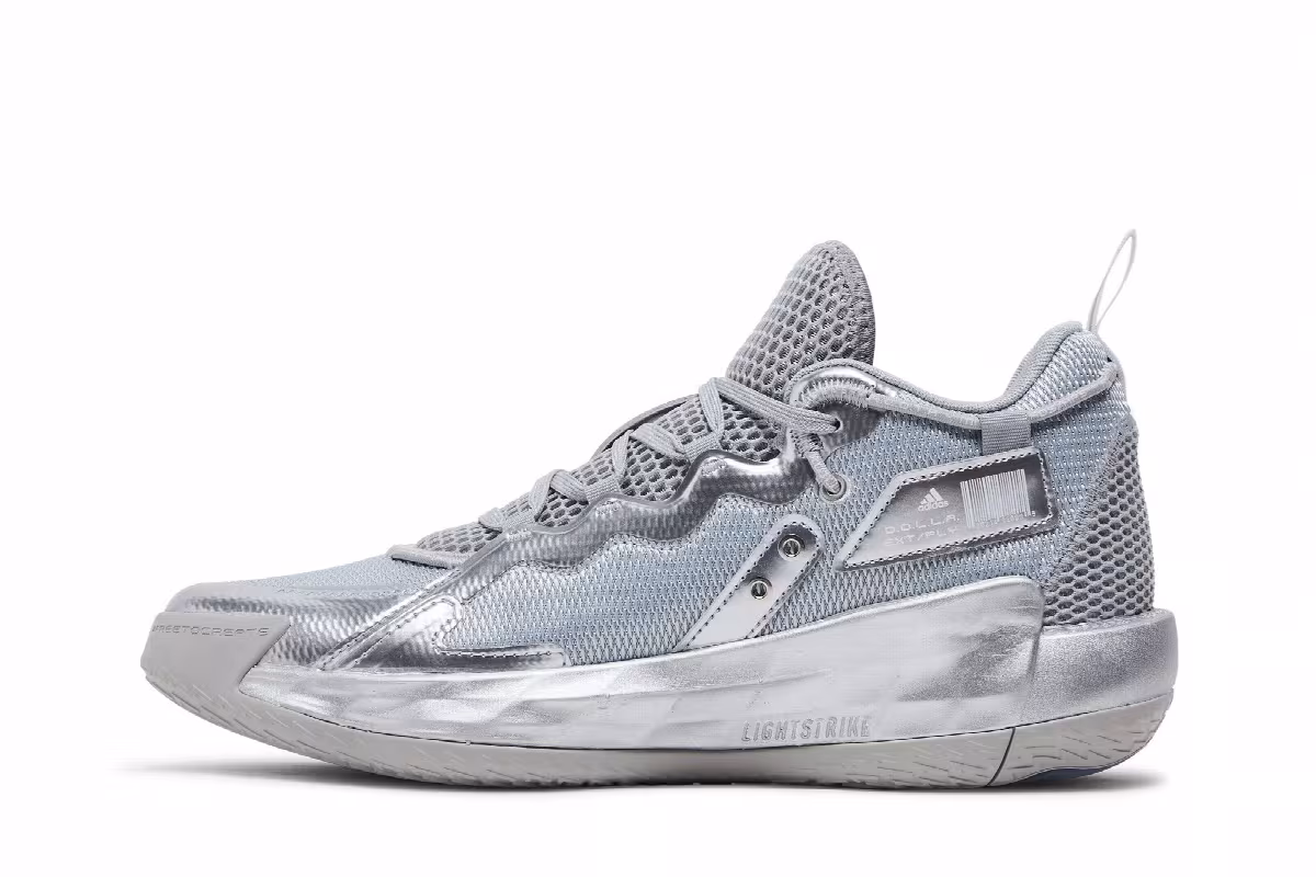 adidas Dame 7 EXTPLY Silver Metallic, view 4