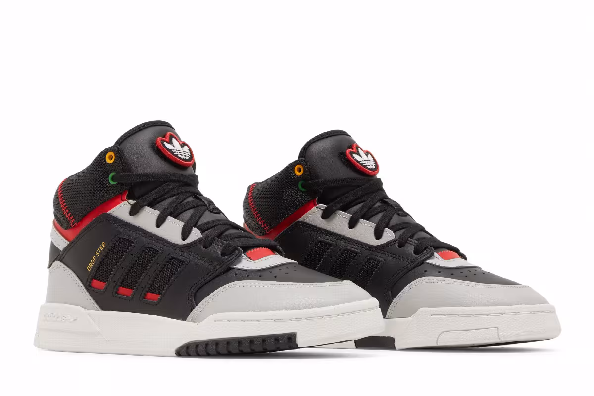 Adidas Drop Step J Black Vivid Red, view 9