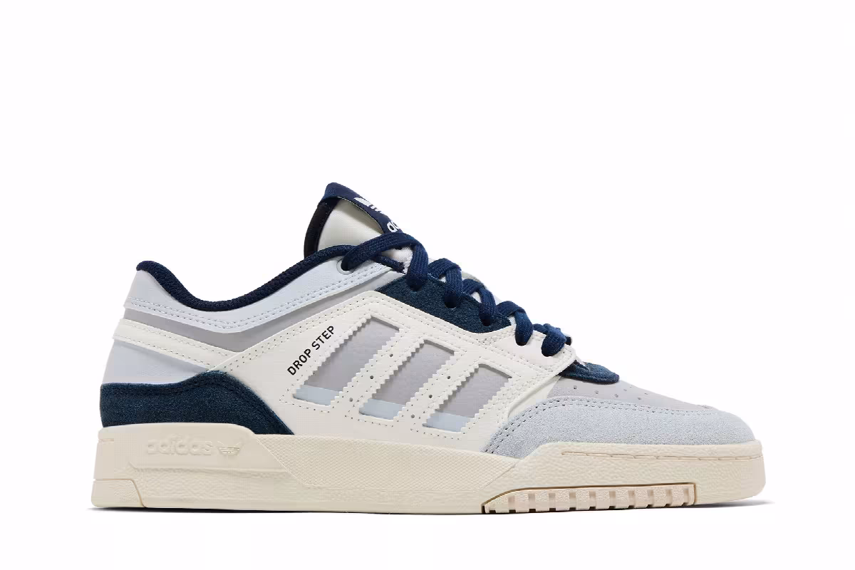 adidas Drop Step Low Off White Halo Blue, view 2