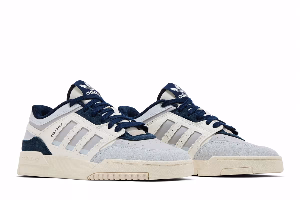 adidas Drop Step Low Off White Halo Blue, view 9