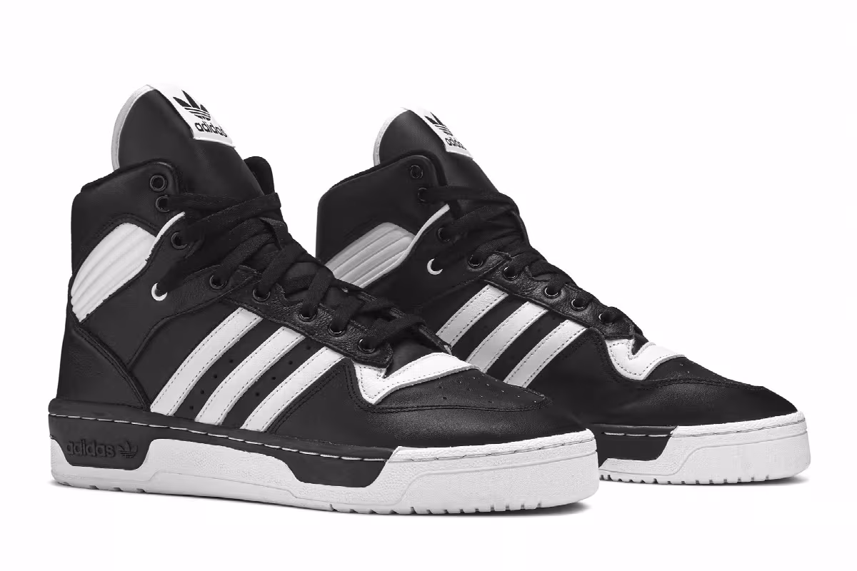 Adidas Rivalry Hi Black White, view 9