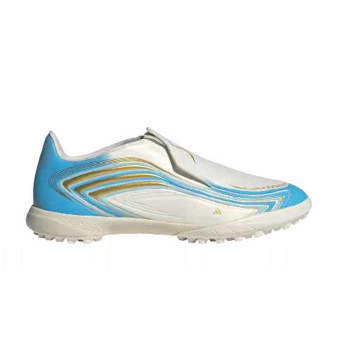 adidas F50 Messi League Laceless TF Little Kid 'Ivory Semi Blue Burst'