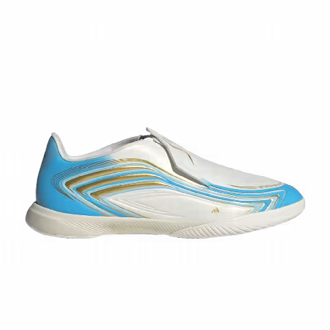 adidas F50 Messi League Laceless IC Little Kid 'Ivory Semi Blue Burst'