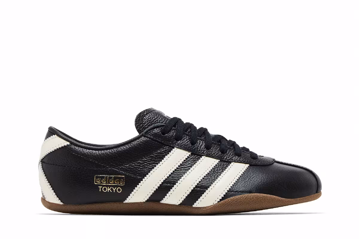 adidas Women's Tokyo Core Black Off White Gold Metallic, view 2