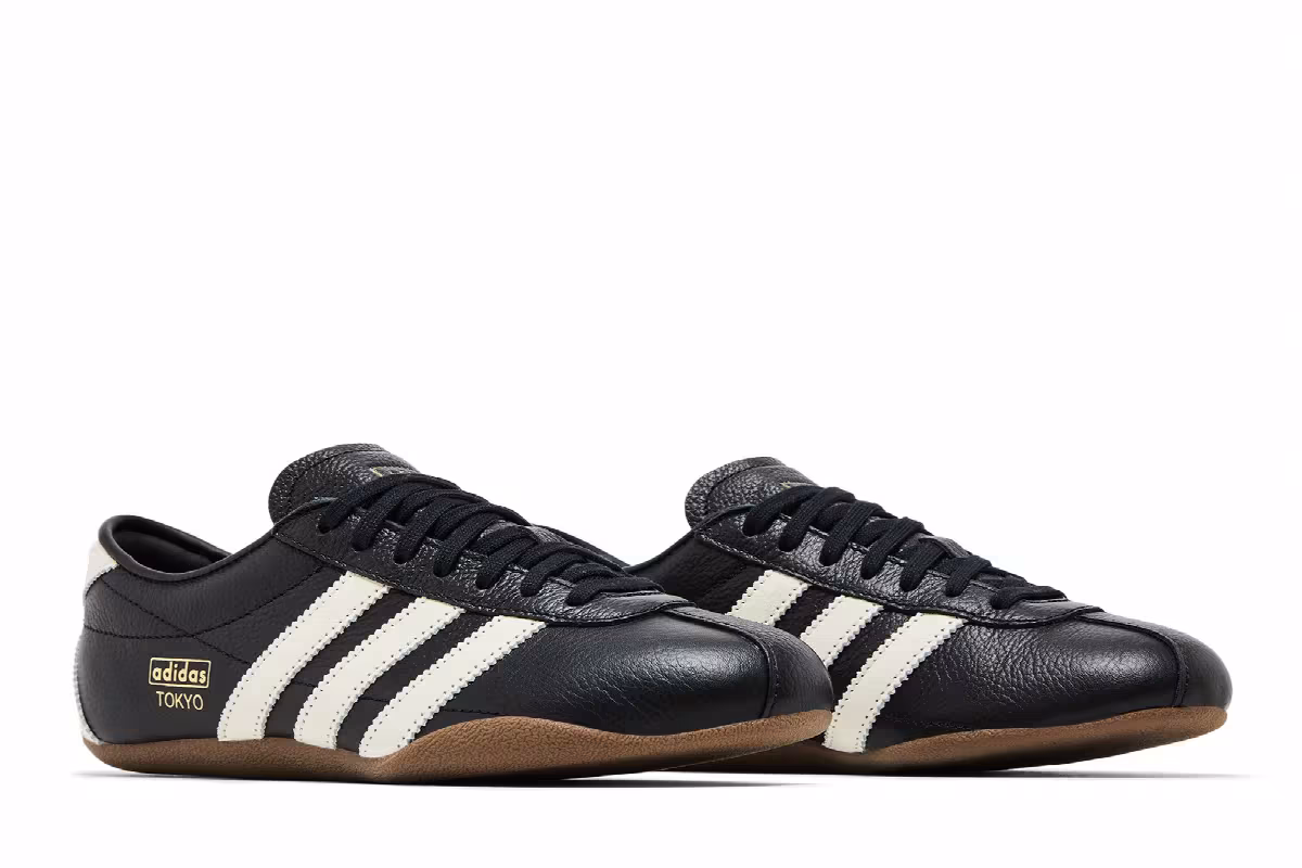 adidas Women's Tokyo Core Black Off White Gold Metallic, view 9