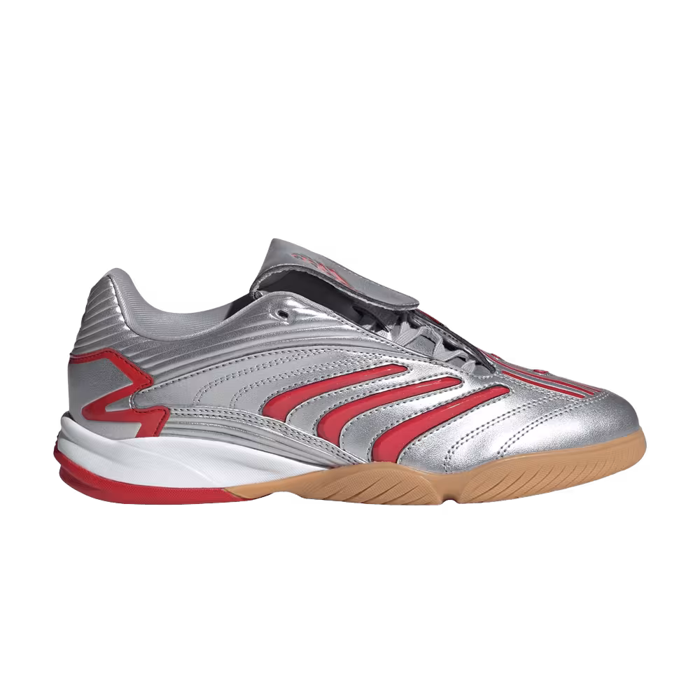 adidas Women's Predator Sala Silver Metallic Better Scarlet