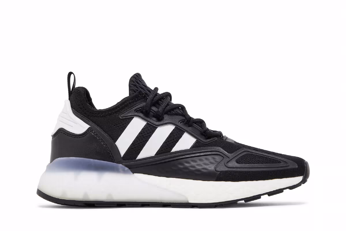Adidas Women's ZX 2K Boost Black White, view 2