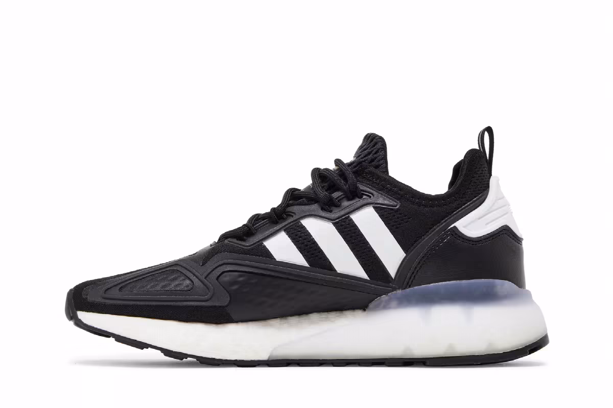 Adidas Women's ZX 2K Boost Black White, view 4