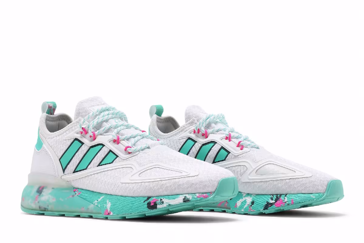 Adidas ZX 2K Boost White Active Mint, view 9