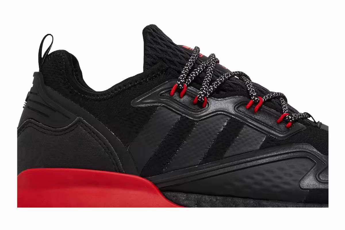 adidas ZX 2K Boost Black Scarlet, view 3