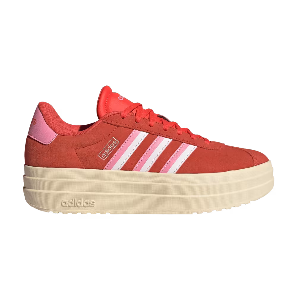 adidas Women's VL Court Bold Bright Red Bliss Pink Cloud White