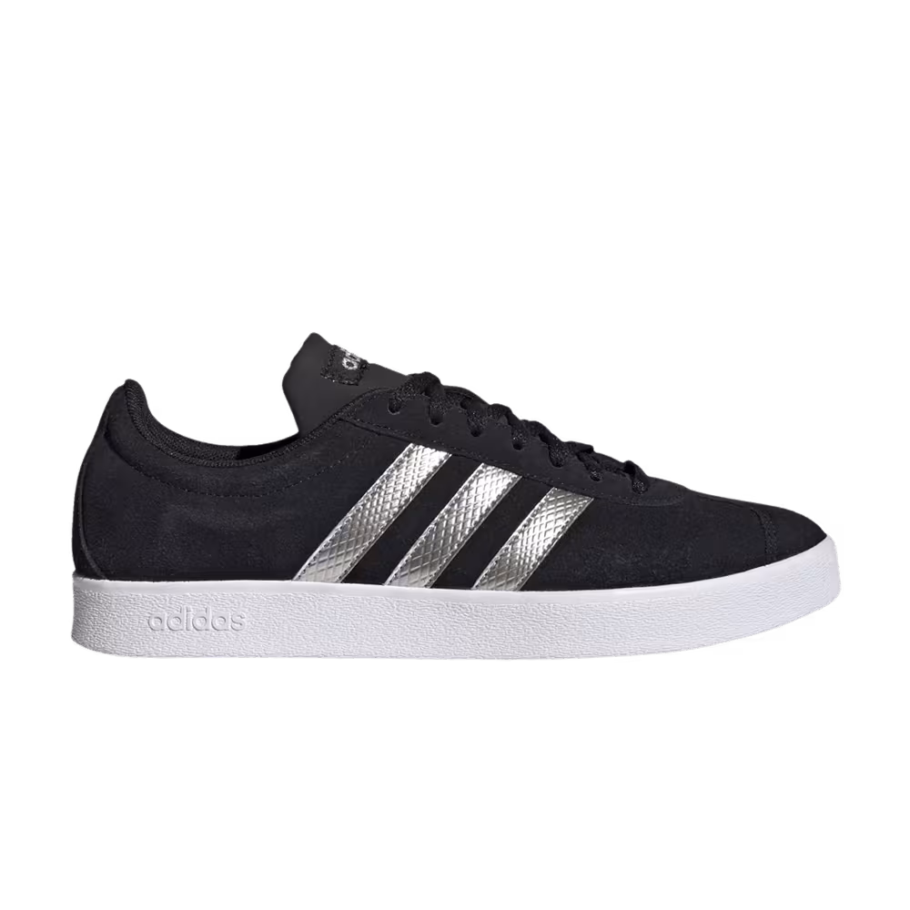 Adidas Women's VL Court 2.0 Black Platinum Metallic