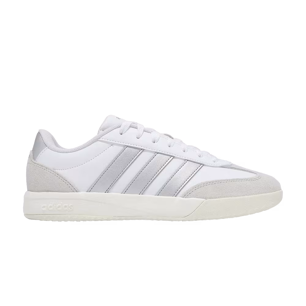 adidas Women's VL Court FC Cloud White Silver Metallic Grey