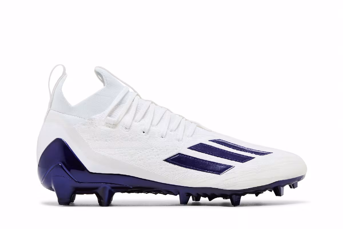 adidas Adizero Primeknit Cleats White Purple, view 2