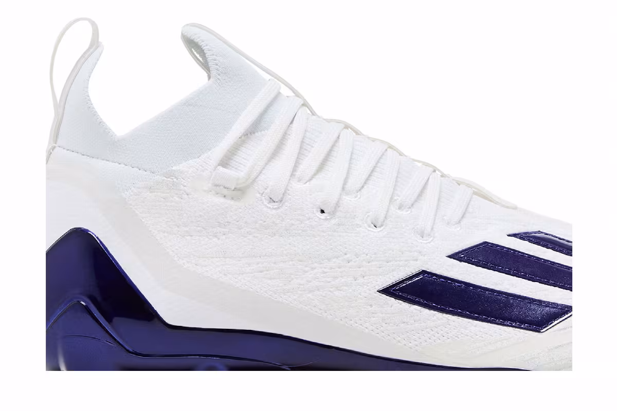 adidas Adizero Primeknit Cleats White Purple, view 3