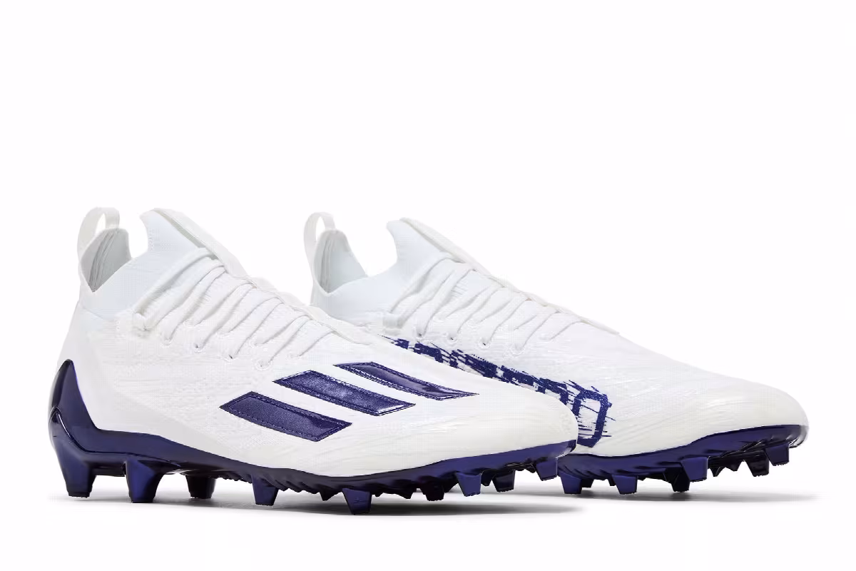 adidas Adizero Primeknit Cleats White Purple, view 9