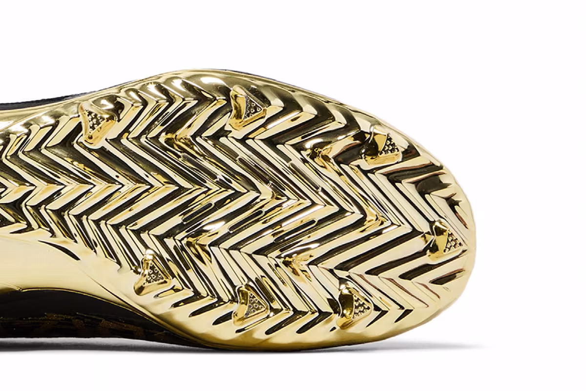 adidas Adizero Primeknit Cleats Black Gold Metallic, view 6