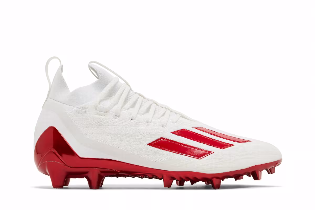 adidas Adizero Primeknit Cleats White Team Power Red, view 2
