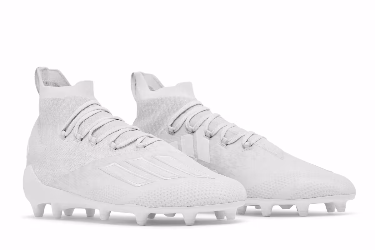 Adidas Adizero Primeknit SK Cleats White Clear Grey, view 9