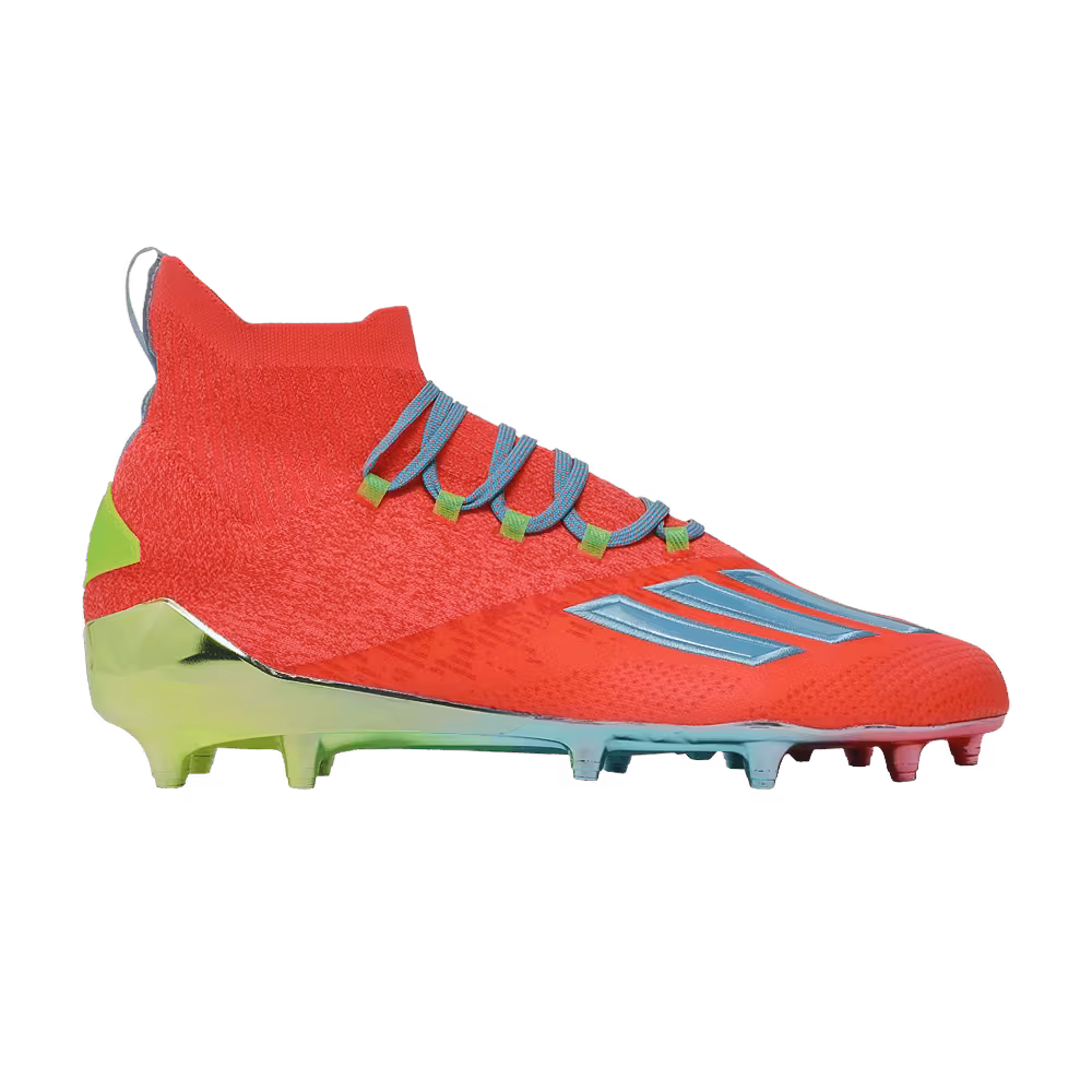 Adidas Adizero Primeknit Cleats Signal Coral Bright Cyan