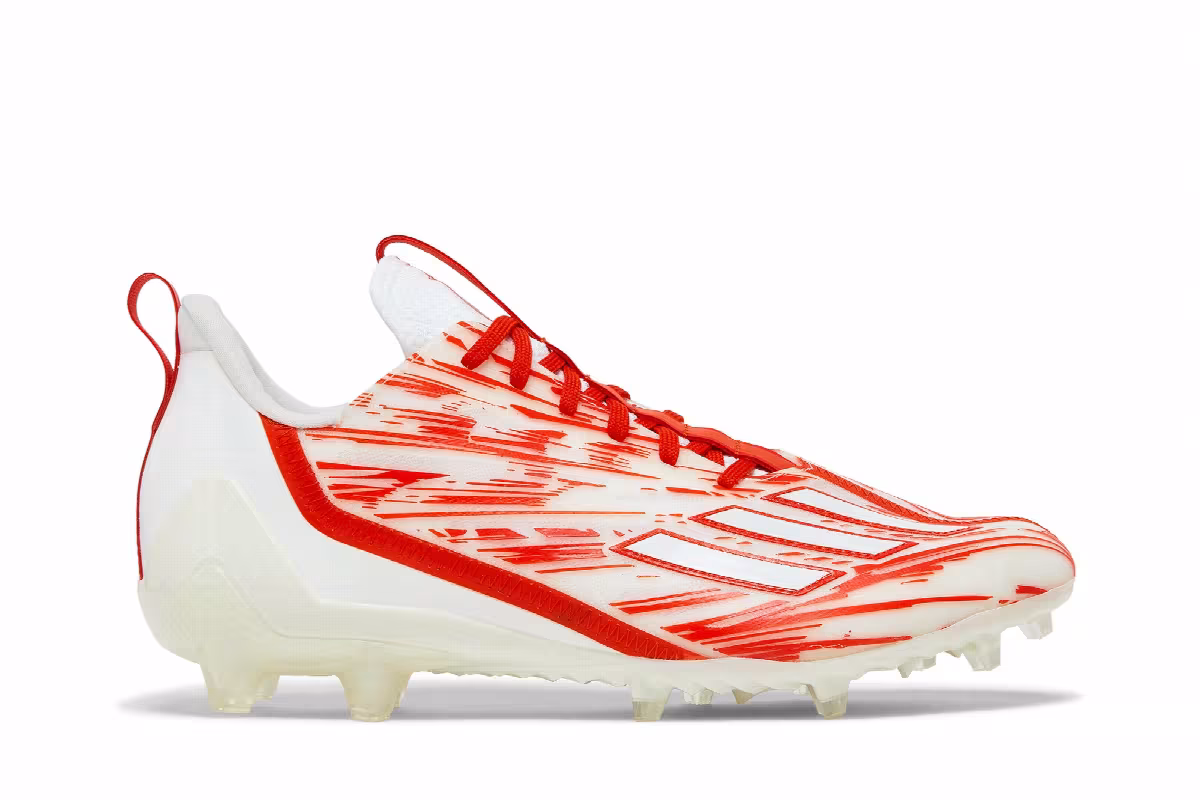 adidas Adizero Cleats White Orange, view 2