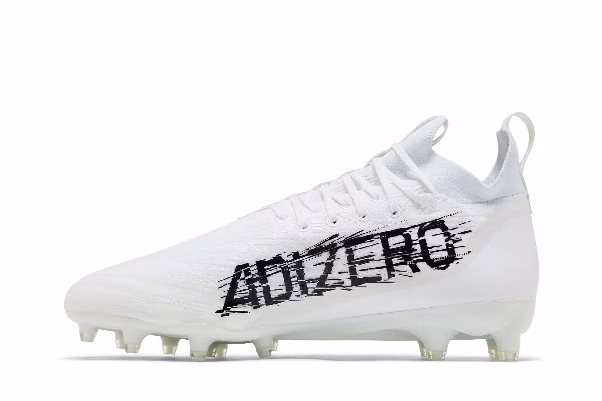 adidas Adizero Primeknit RFS Cleat White Black, view 4