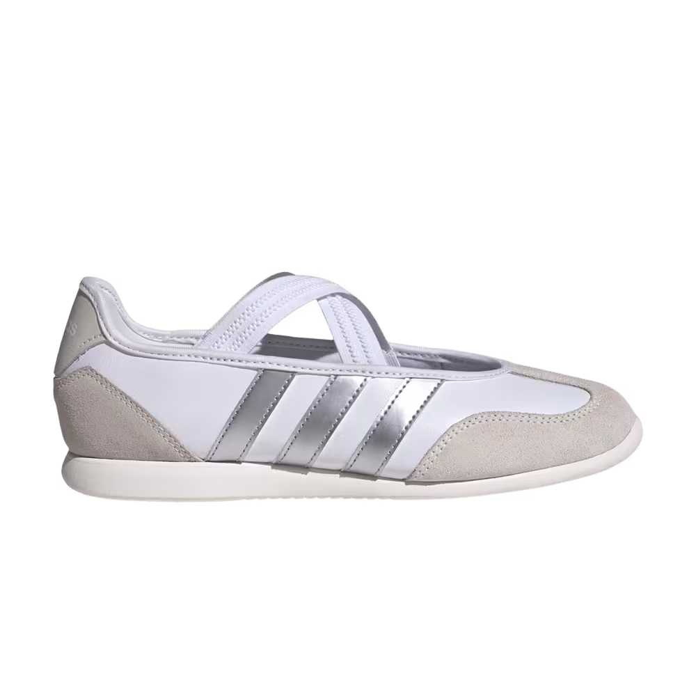 adidas Women's Barreda Mary Jane Cloud White Silver Metallic Off White