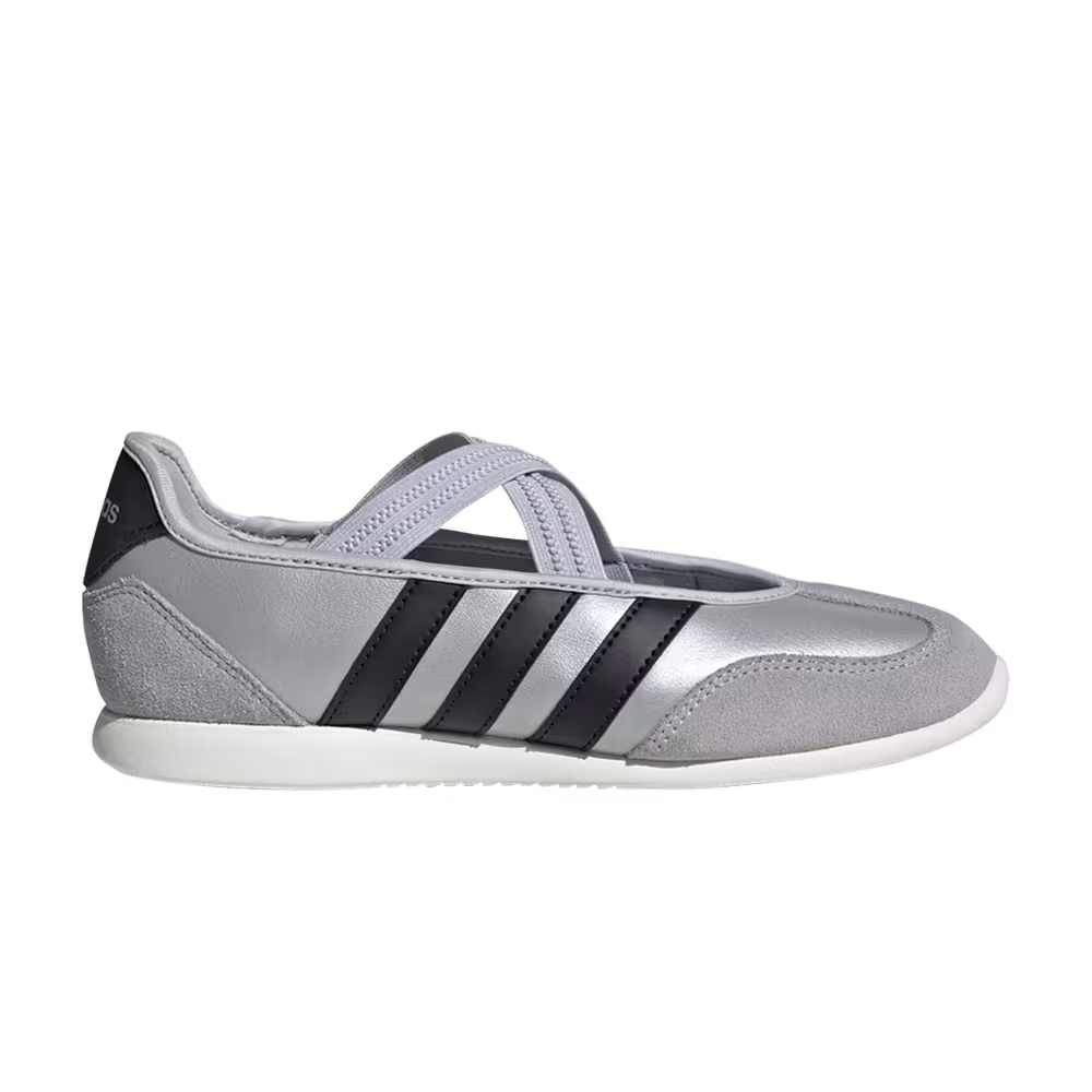 adidas Women's Barreda Mary Jane Silver Metallic Core Black Off White