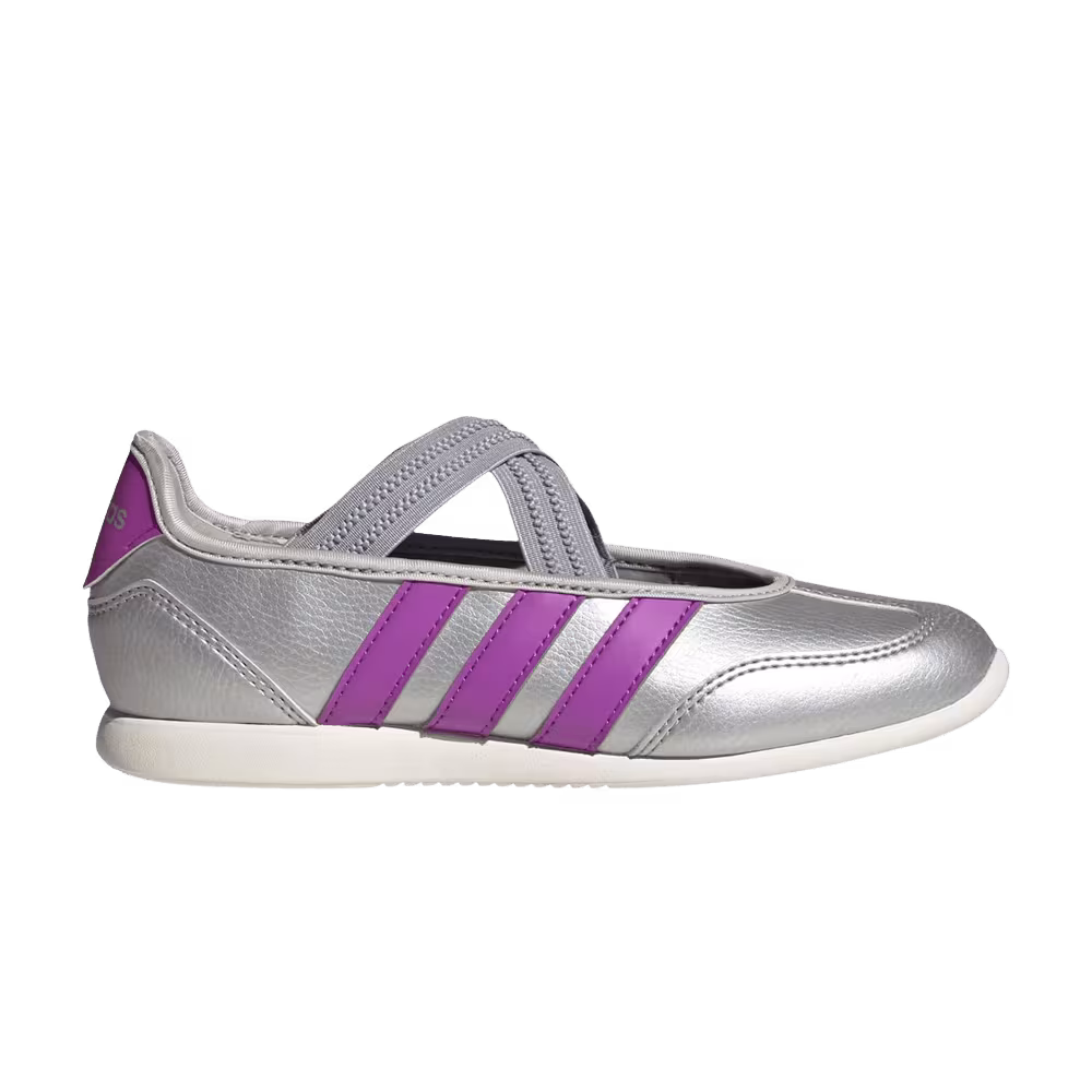 adidas Barreda Mary Jane J Silver Metallic Purple Burst Off White
