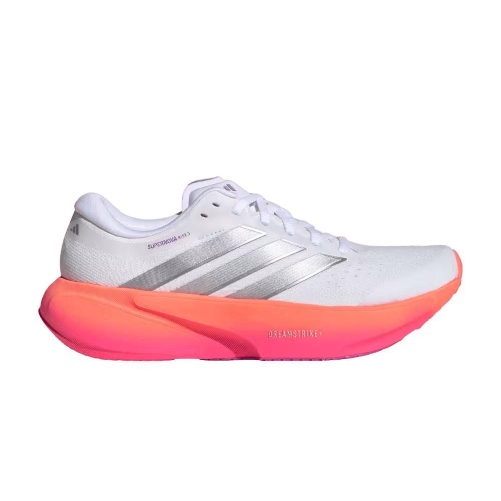 adidas Women's Supernova Rise 3 Cloud White Silver Metallic Lucid Pink