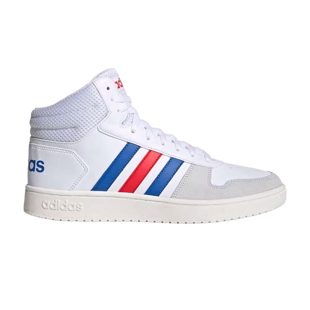 adidas Hoops 2.0 Mid White Blue Red