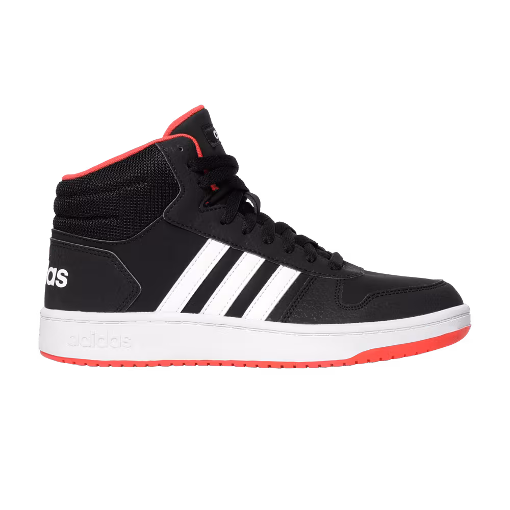 Adidas Hoops 2.0 Mid J Black Hi-Res Red