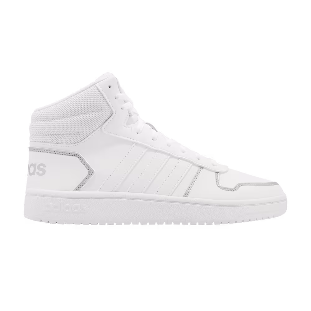 Adidas Women's Hoops 2.0 Mid White Silver Metallic