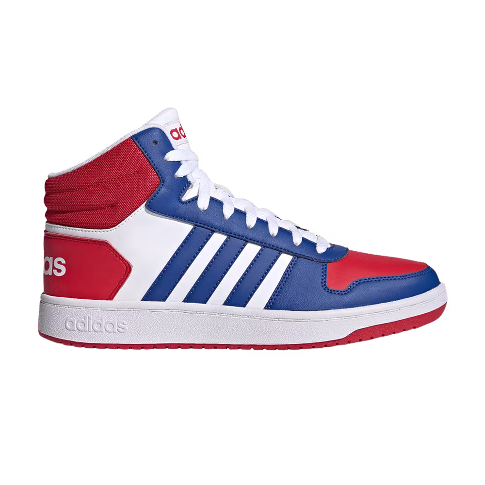 Adidas Hoops 2.0 Mid White Blue Red