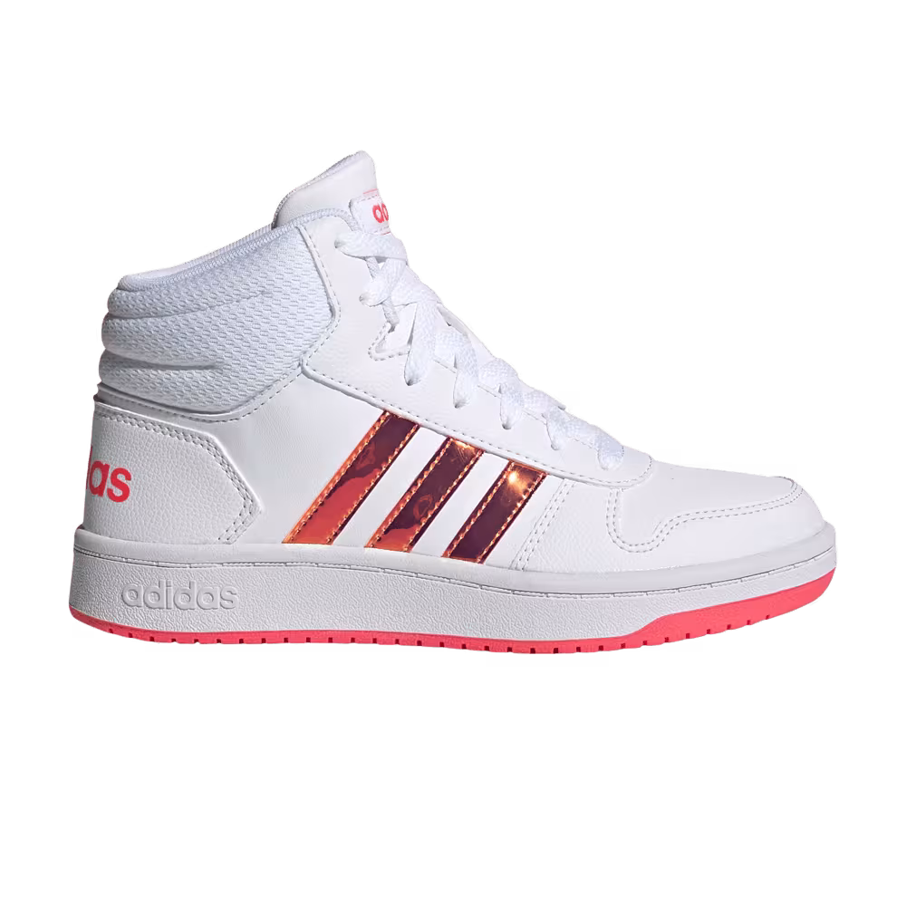 Adidas Hoops 2.0 Mid J White Signal Pink
