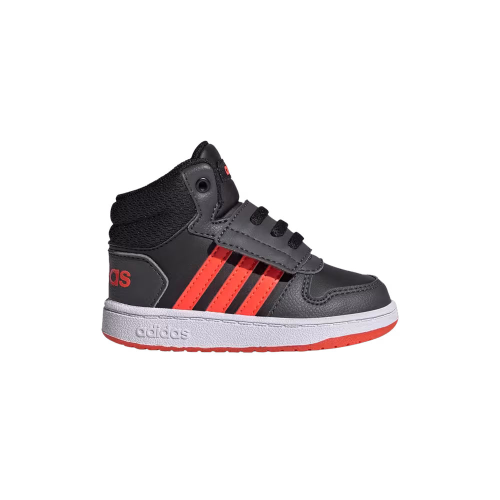 Adidas Hoops 2.0 Mid I Black Solar Red Grey