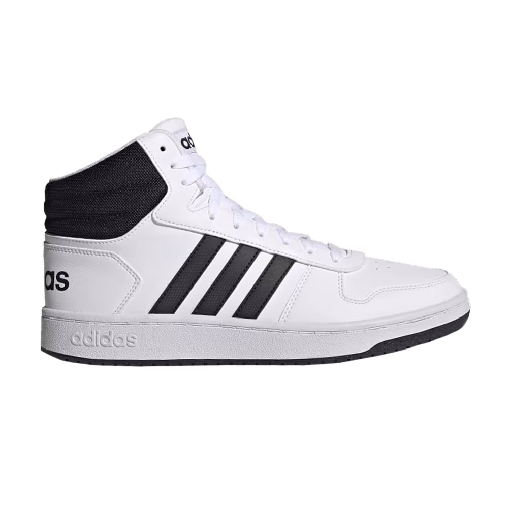 adidas Hoops 2.0 Mid White Black