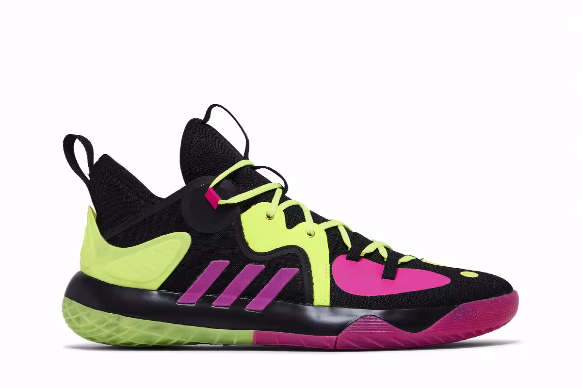 Adidas Harden Stepback 2 Black Shock Pink Yellow, view 2